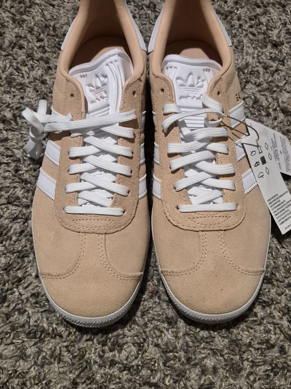 Adidas Gazelle Suede Sneakers in Blush White